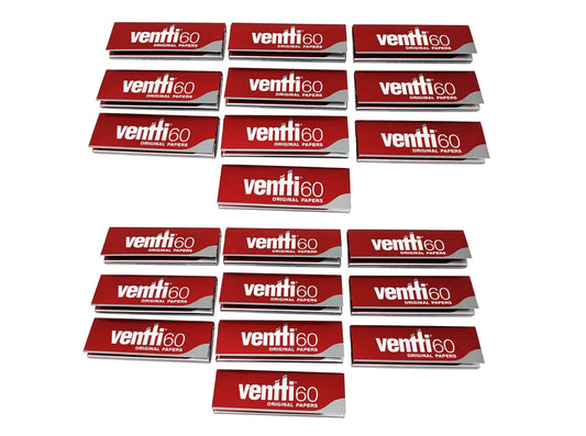 20 Packs Ventti Original Papers Slow Burn RYO Red (60 Leaves)