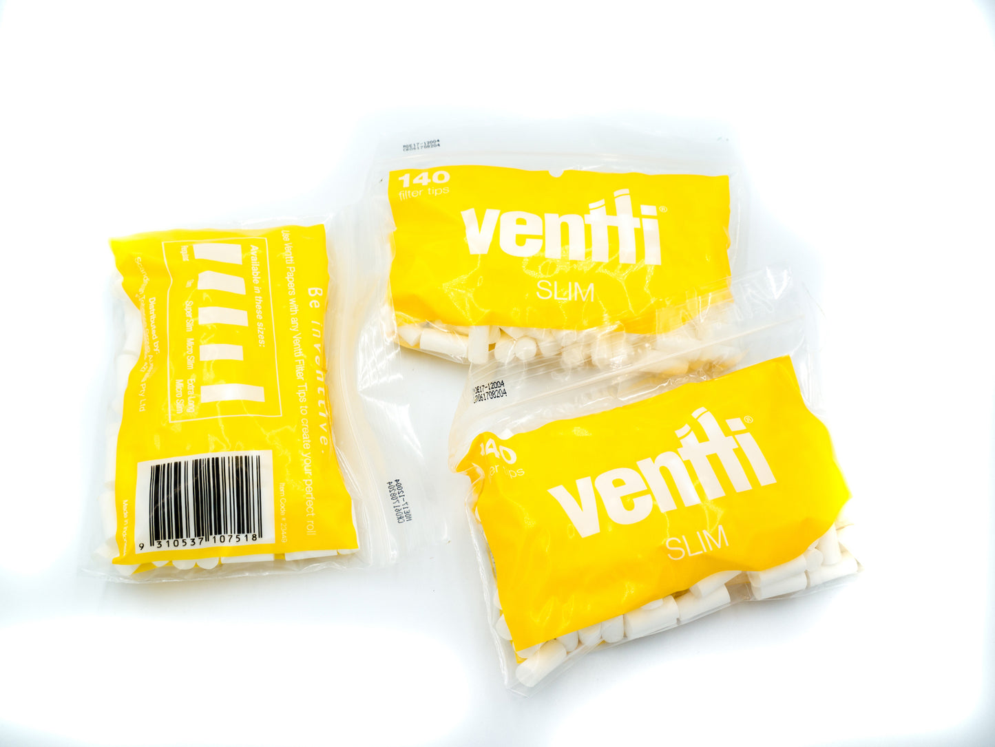 Box of 12 Ventti Yellow Slim Filter Tips (1680 Tips)