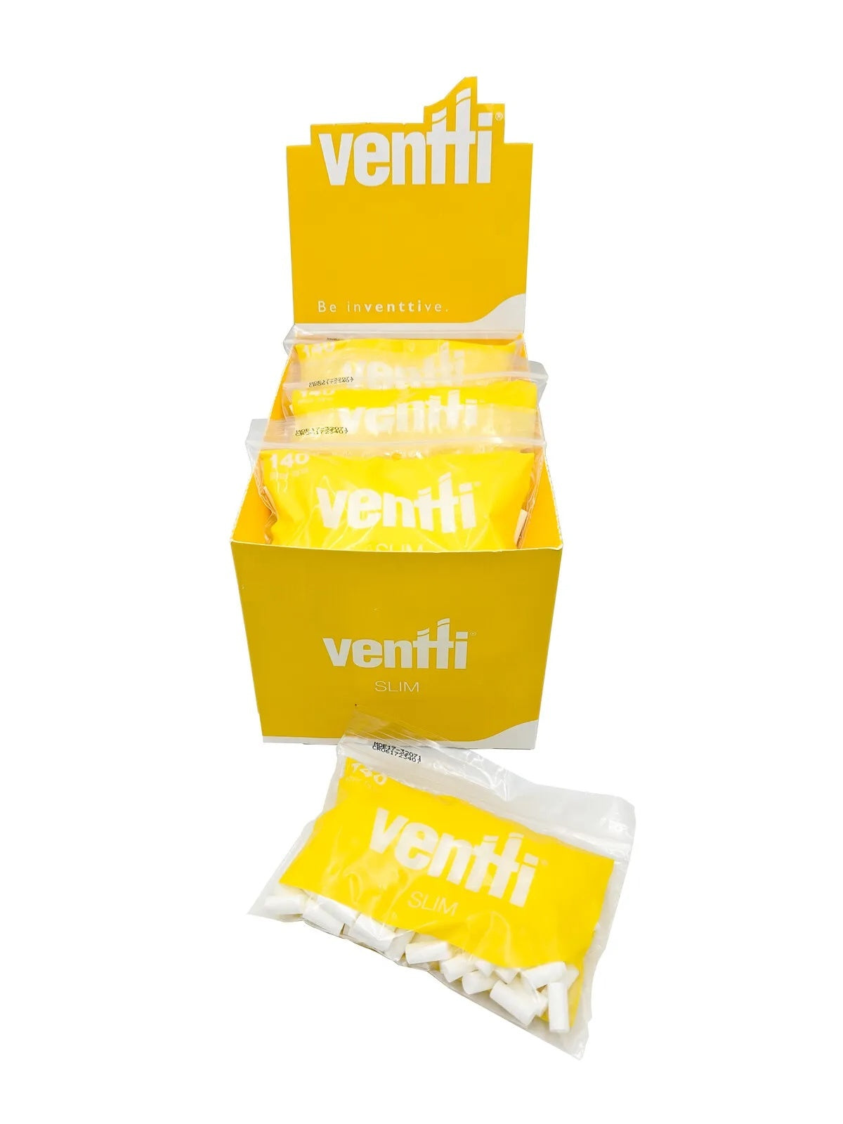 Box of 12 Ventti Yellow Slim Filter Tips (1680 Tips)