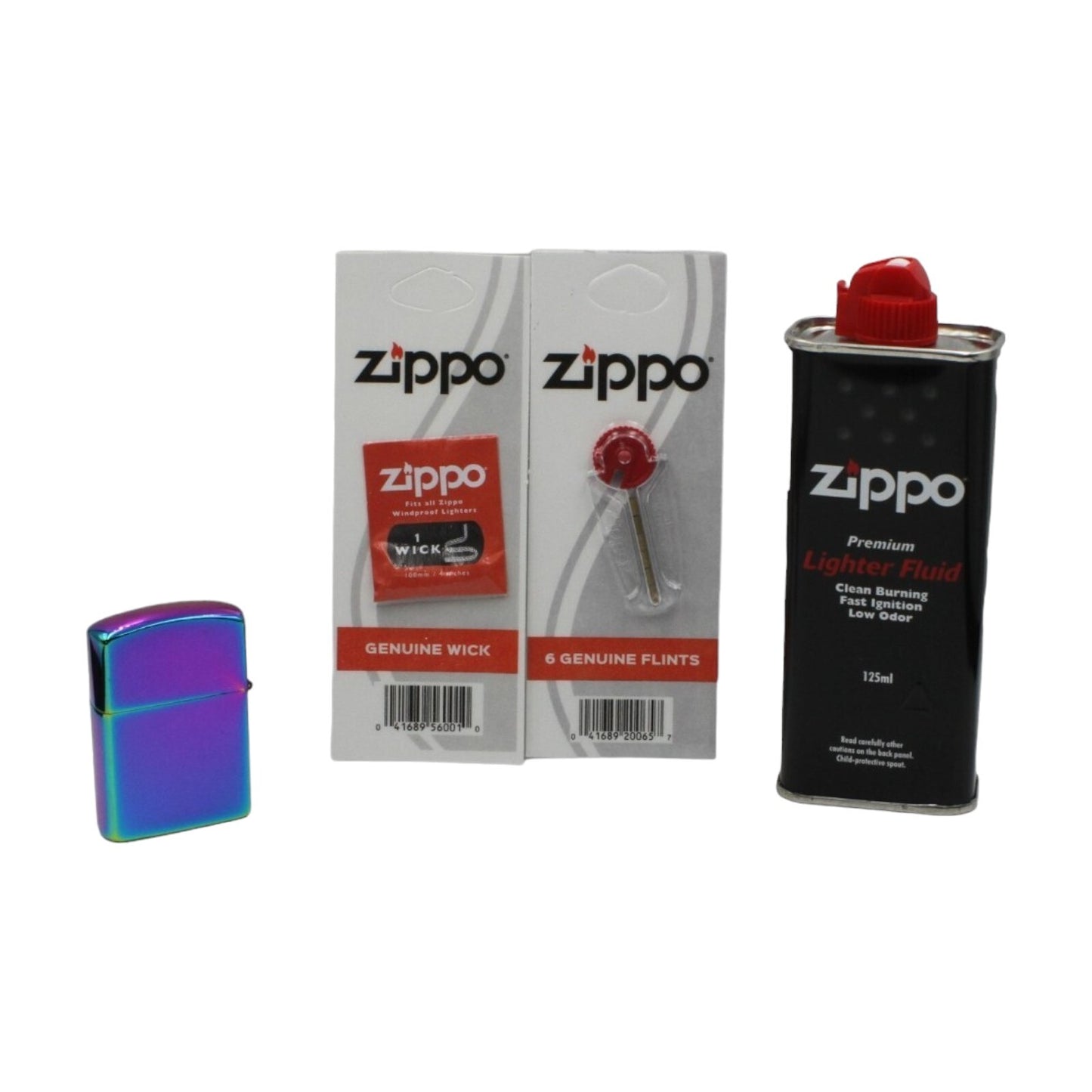 JMCo Rainbow Oil Lighter + Zippo Refill Fluid 125ml + Wick + Flints