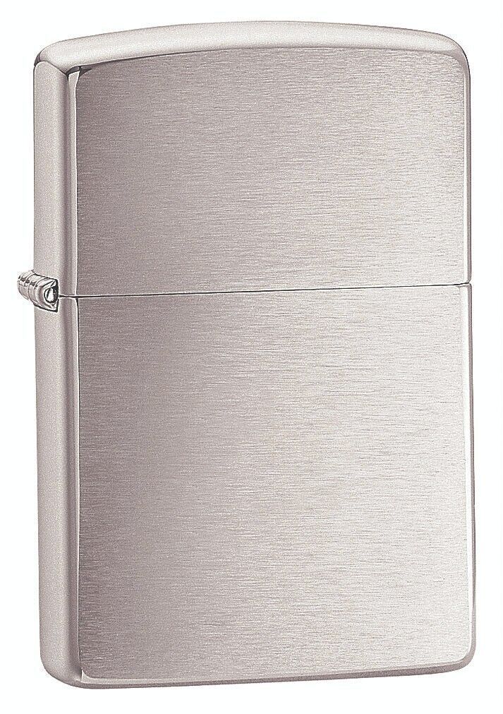 Zippo Satin Chrome Lighter with 125ml Fluid and Flints - Gift Set