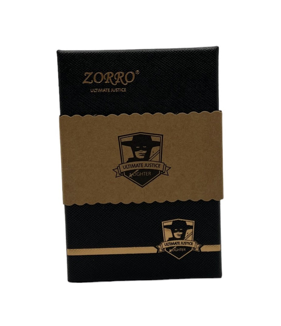 Zorro Gold Lion Oil Lighter Metal Flip Top Windproof Refillable