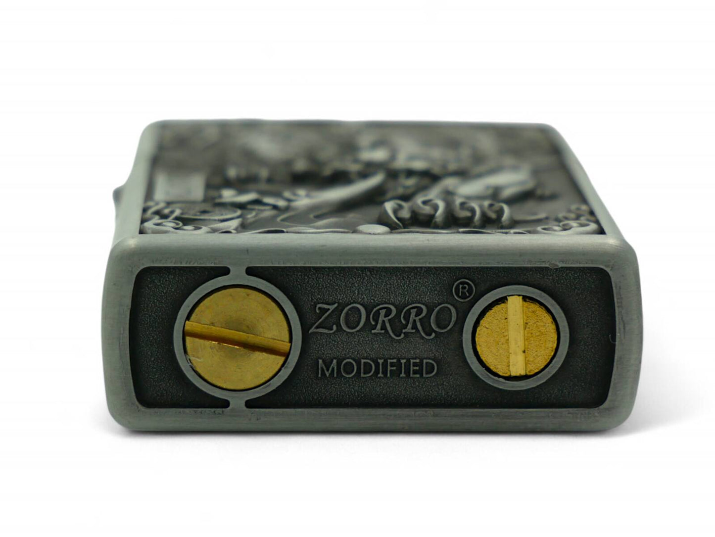 Zorro Silver Dragon Oil Lighter Metal Flip Top Windproof Fluid Refillable