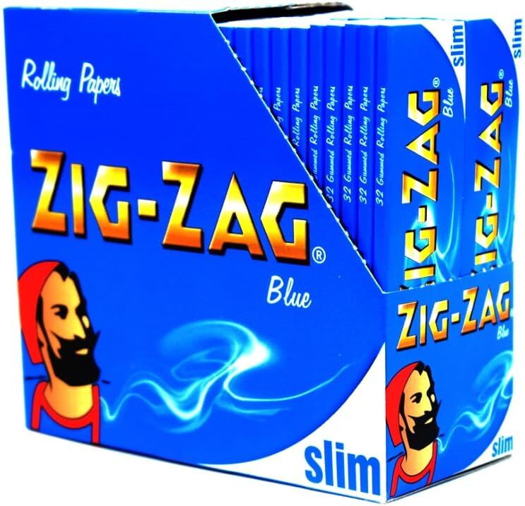 Box of 50 ZIG ZAG King Size Slim Blue Rolling Papers