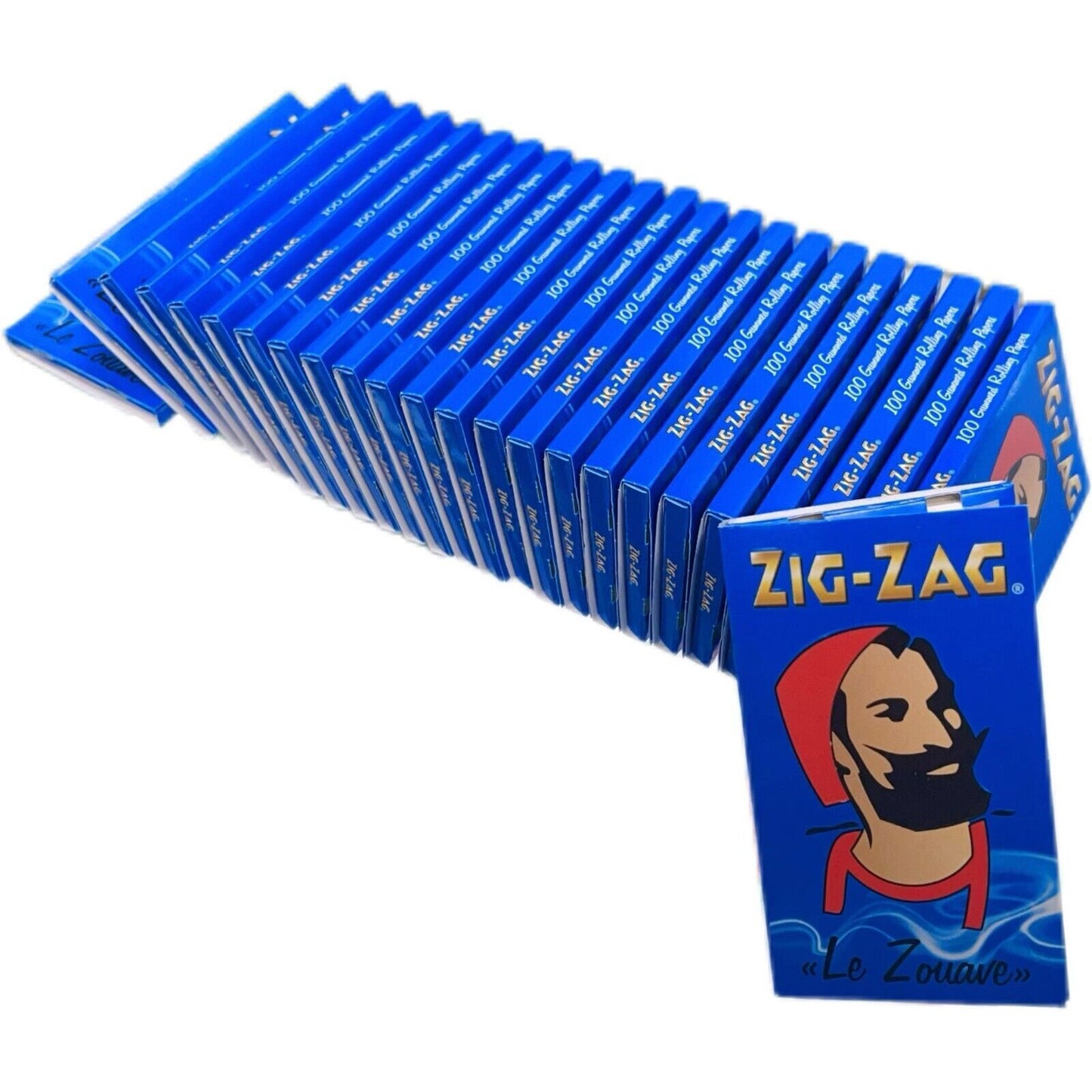 Box of 25 ZIG ZAG Regular Size Slim Blue Double Papers