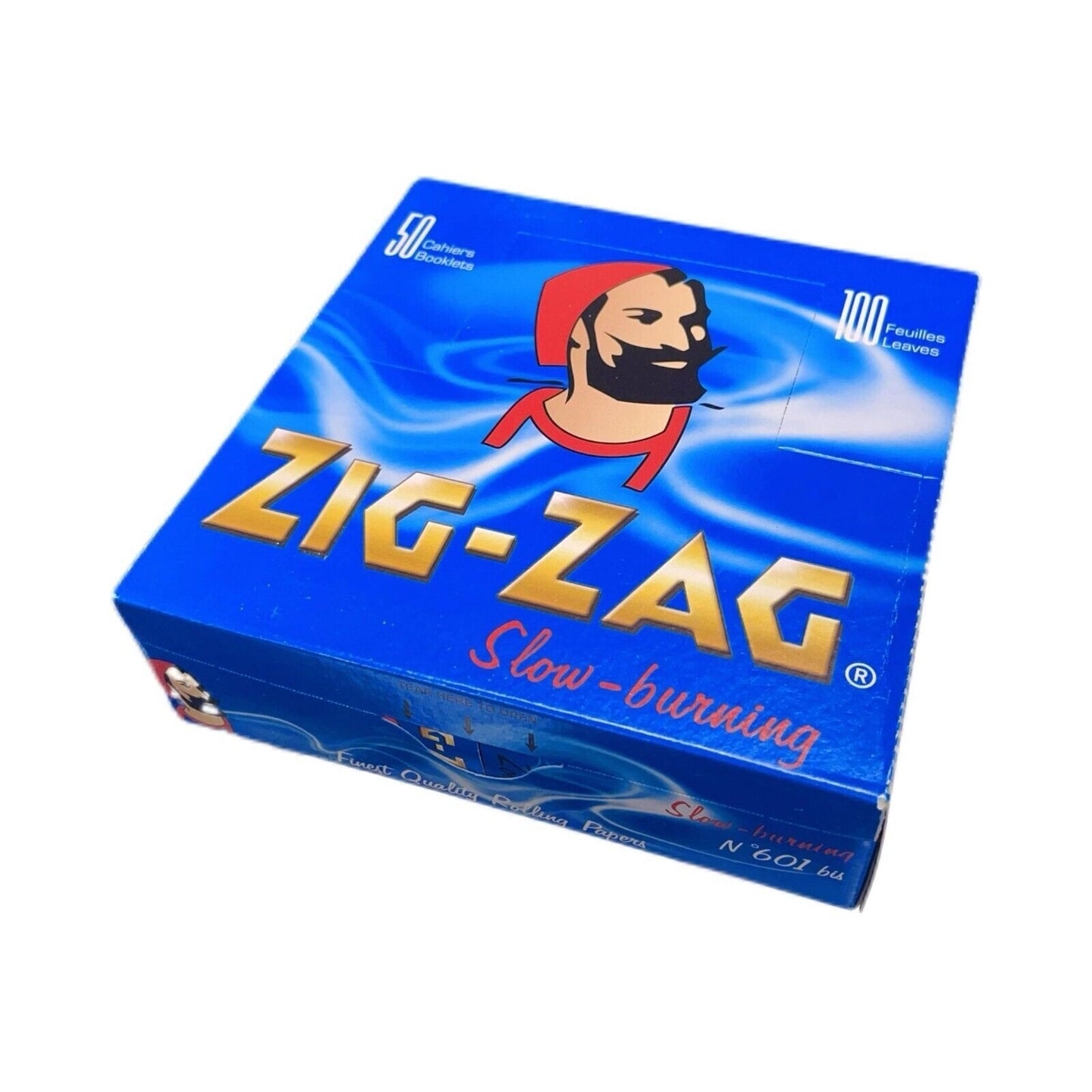 Box of 50 ZIG ZAG Regular Size Blue Double Papers (100 Leaves)