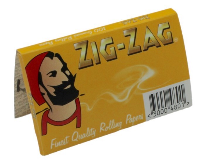 Box of 25 ZIG ZAG Regular Size Yellow Double Papers Slow Burning