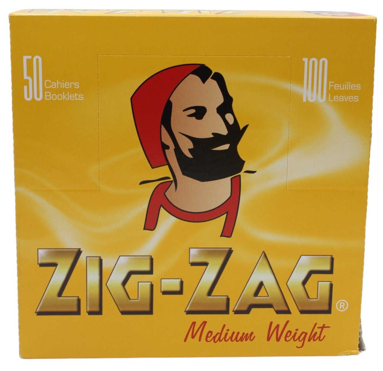 Box of 50 ZIG ZAG Regular Size Yellow Double Papers Slow Burning