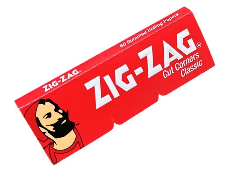 Box of 100 ZIG ZAG RED Classic Cut Corners Papers Roll