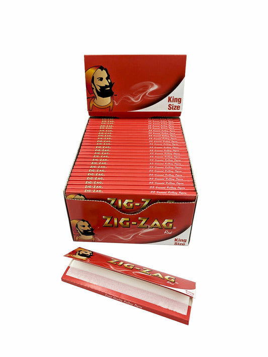 Box of ZIG ZAG King Size Red Classic Rolling Papers