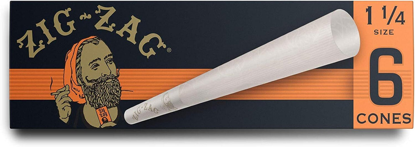 Zig Zag Ultra Thin Pre Rolled Cones 1 1/4 Size - 6 Cone Pack