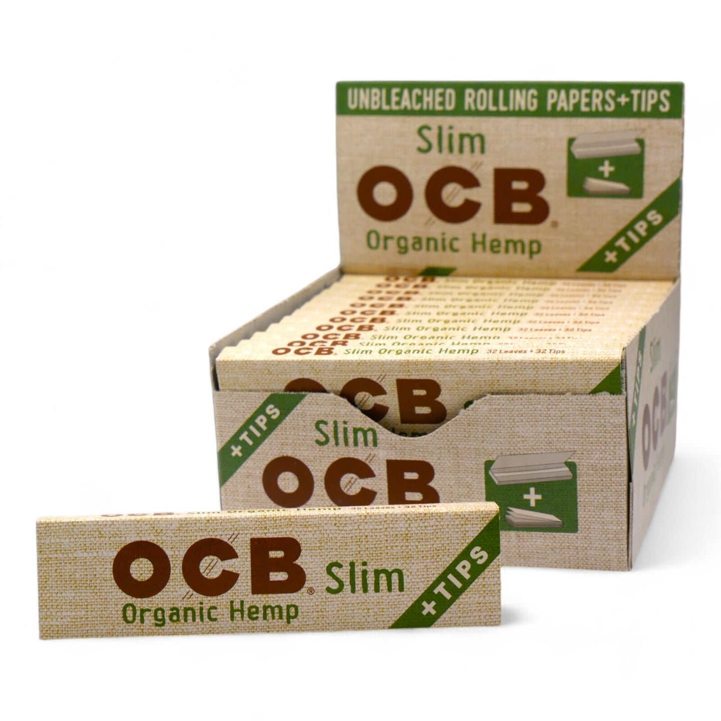 OCB Organic King Slim Size Ultra thin Rolling Papers with Tips