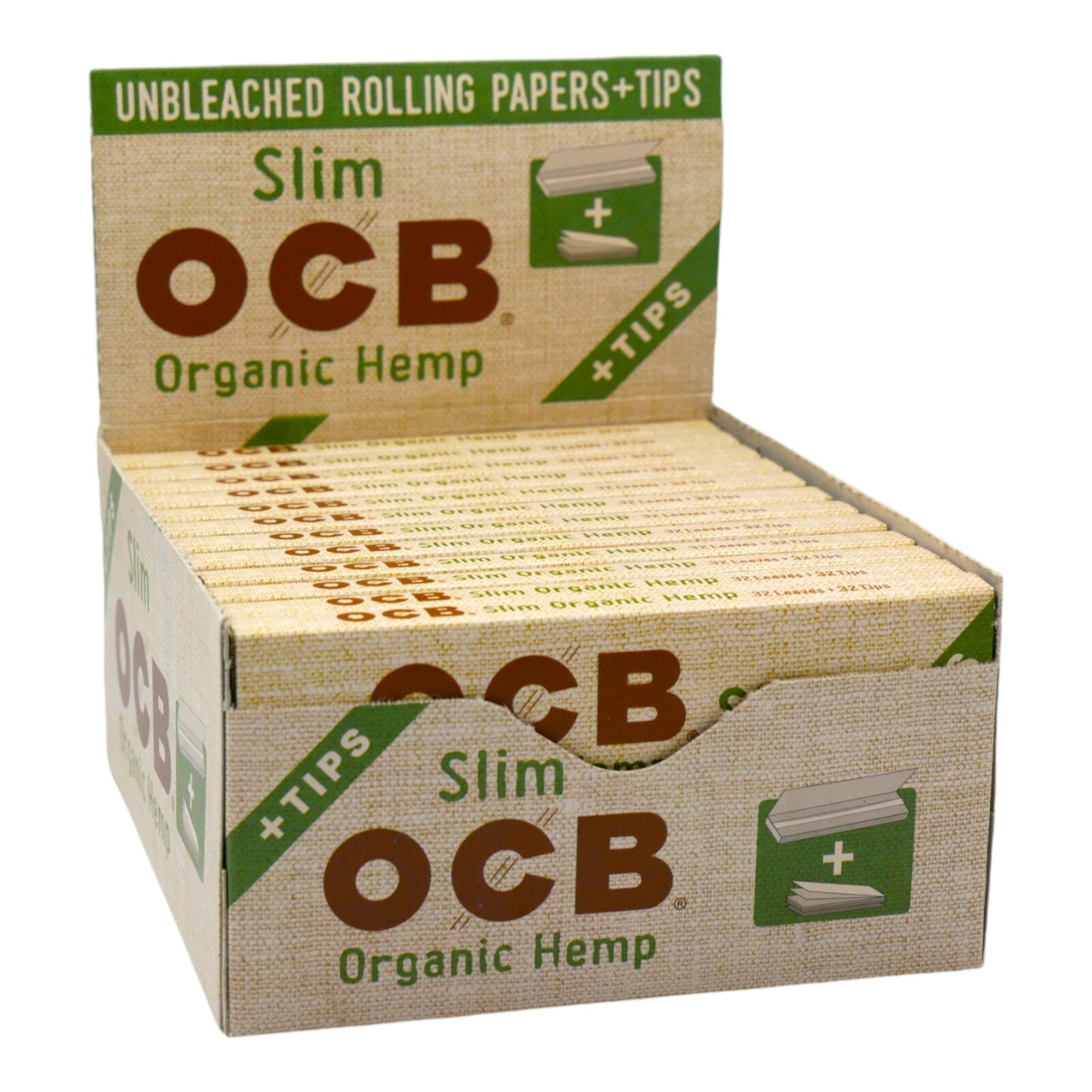 OCB Organic King Slim Size Ultra thin Rolling Papers with Tips