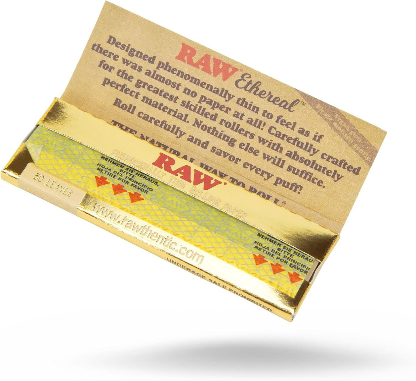 1 x RAW Ethernal 1 1/4 Rolling Papers, Gold Edition (Pack of 50 Leaves)