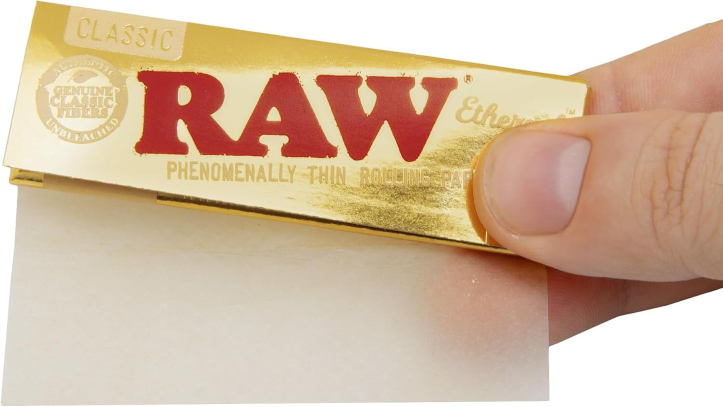 1 x RAW Ethernal 1 1/4 Rolling Papers, Gold Edition (Pack of 50 Leaves)