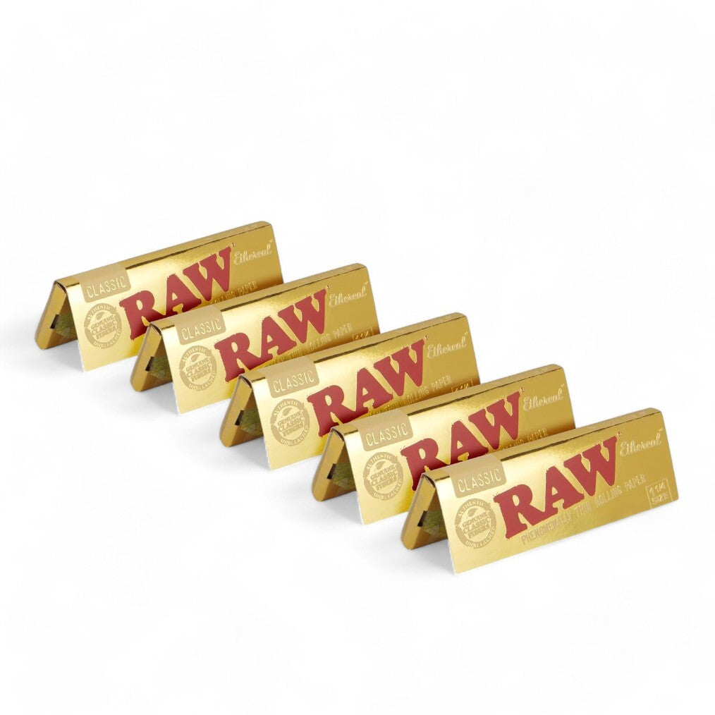 1 x RAW Ethernal 1 1/4 Rolling Papers, Gold Edition (Pack of 50 Leaves)