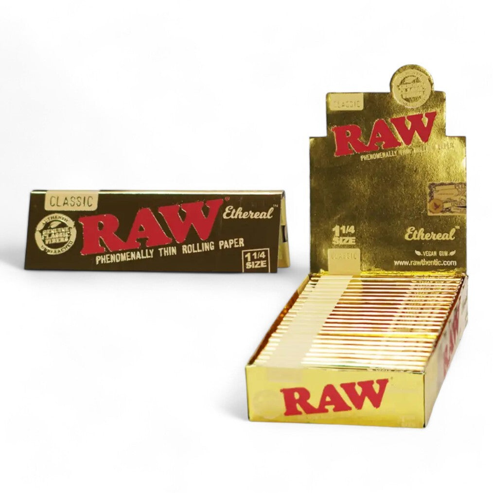 1 x RAW Ethernal 1 1/4 Rolling Papers, Gold Edition (Pack of 50 Leaves)