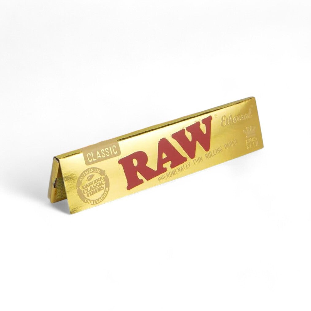 1 x RAW Ethernal King Size Rolling Papers Gold Edition (Pack of 32 Leaves)