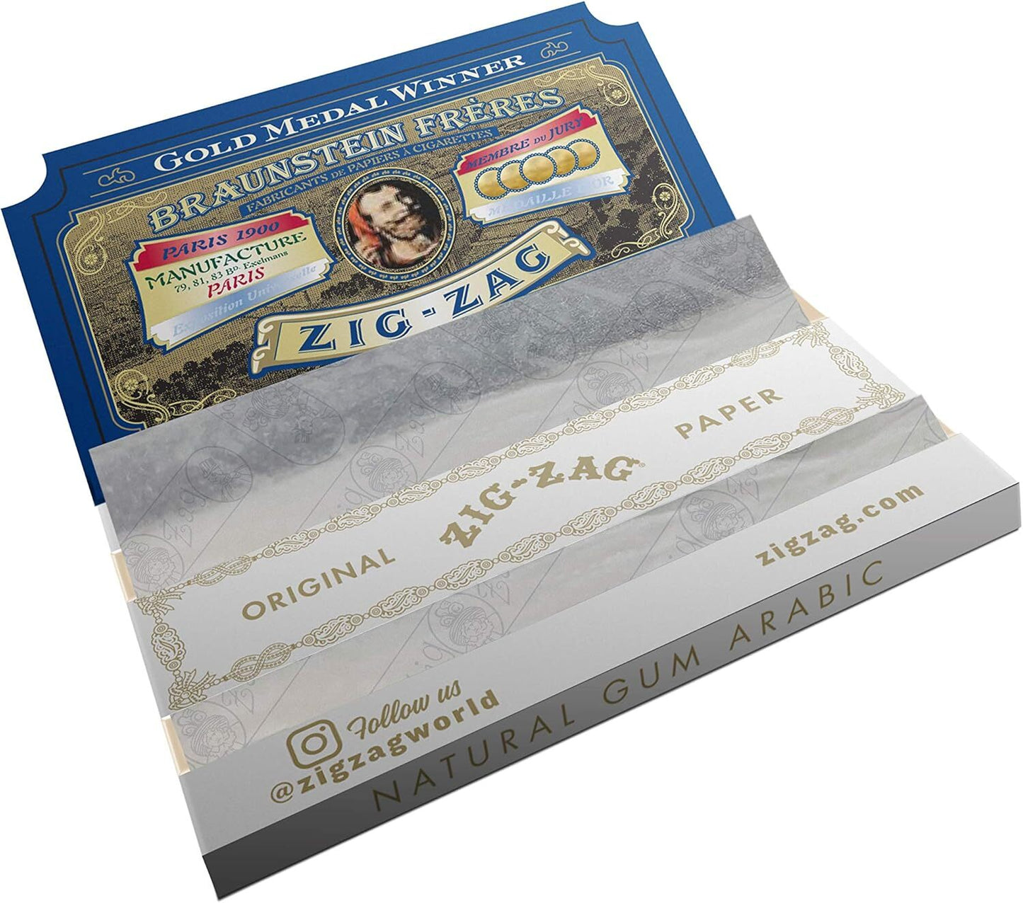 ZIG ZAG Original White Papers 70 mm Paper Natural Gum Arabic 32 paper Booklet