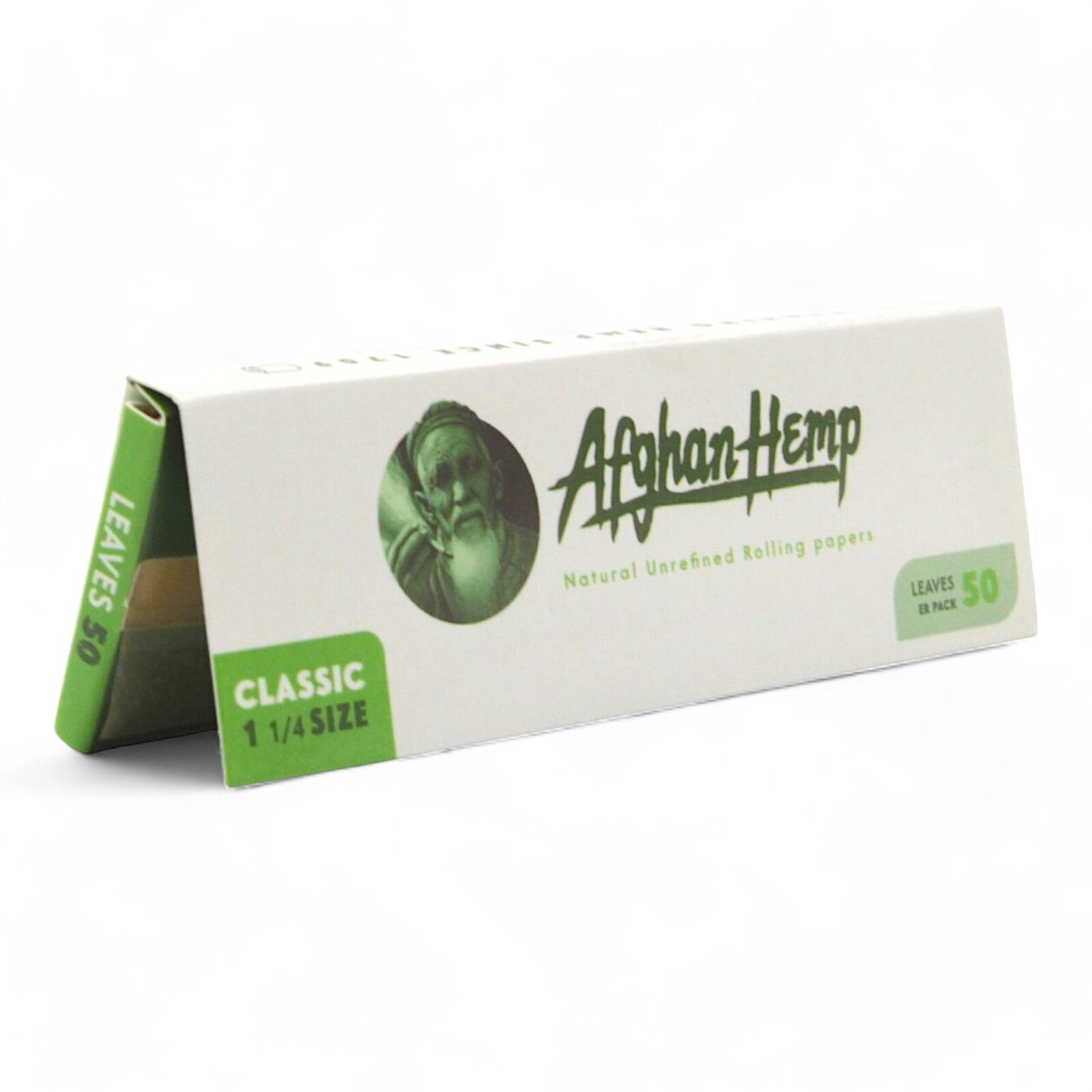 Afghan Hemp Unrefined 1 1/4 Papers Classic Smoking (50 Leaves)