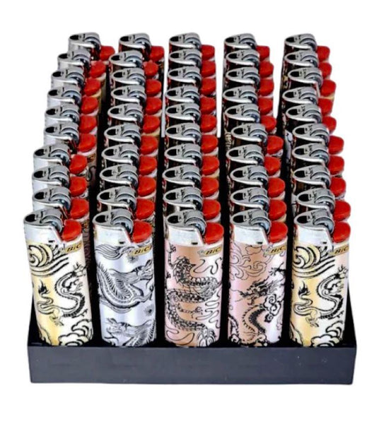 Box of 50 BIC Maxi Asian Design Lighters (J26)