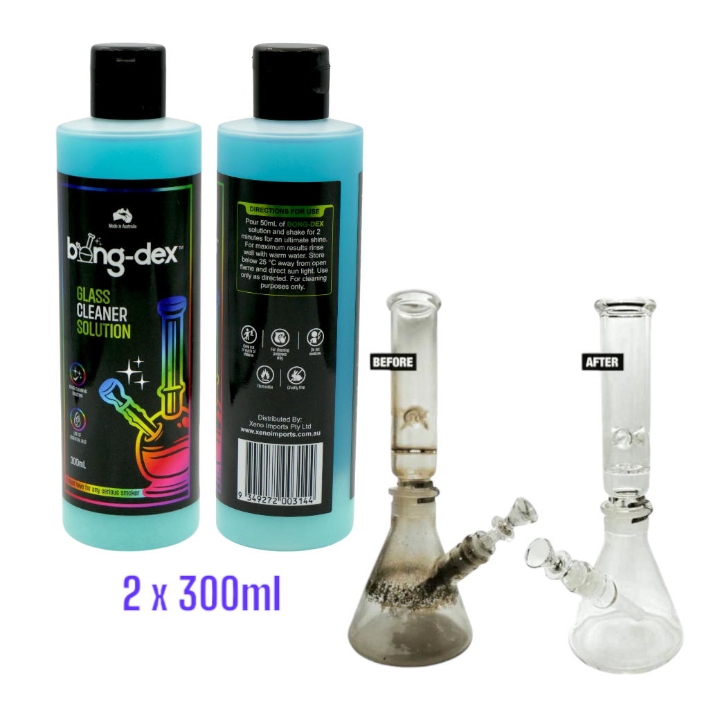 2 x BONGDEX Glass Cleaner SolDEX Glass Cleaner Solution 300ml Bong Wash Water Pipe Original AUS MADE