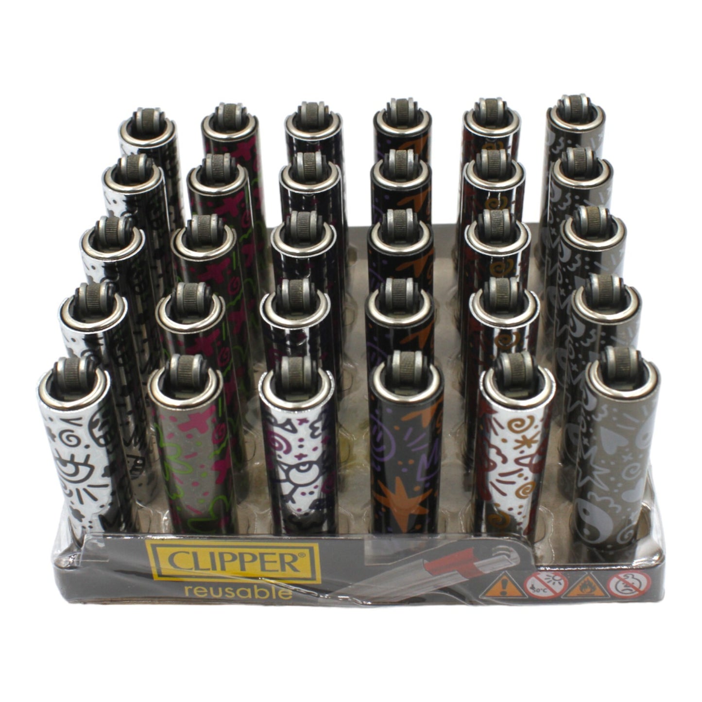 Box of 30 Clipper Metal High Quality Reusable Lighters