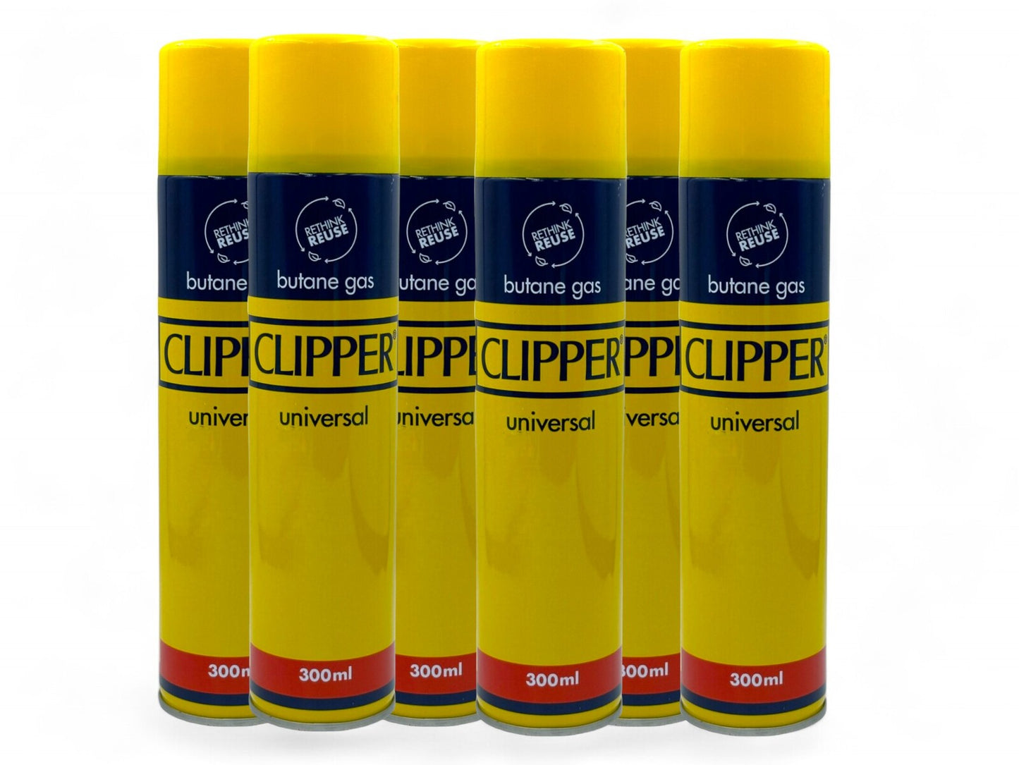 6 Packs Clipper Universal Premium Lighter Fluid Butane Gas Refill (300ml)