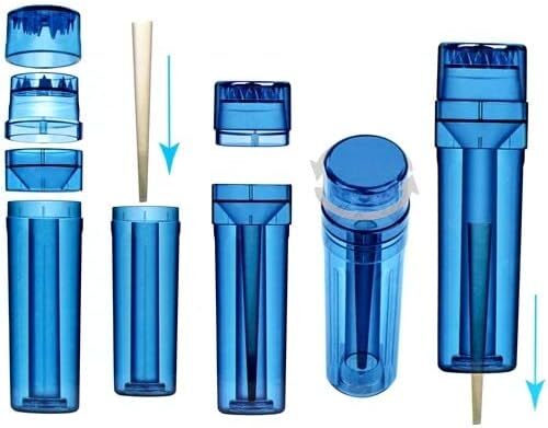 Blue Flower Tower Herb Grinder Cone Filler 3-in-1 Roller