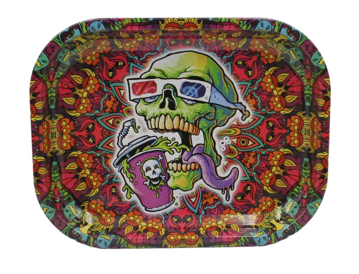 Smoking Gift Set with Scale, Grinder, Stash Jar, Rolling Tray & More - Skull Design