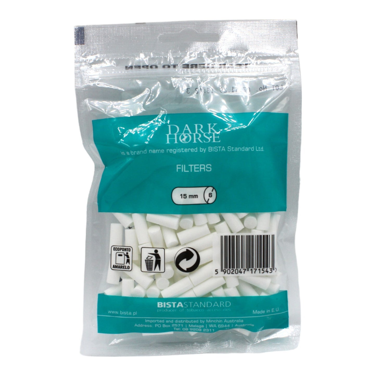 Dark Horse Menthol Ultra Slim Aqua 150 Filter Tip Bag