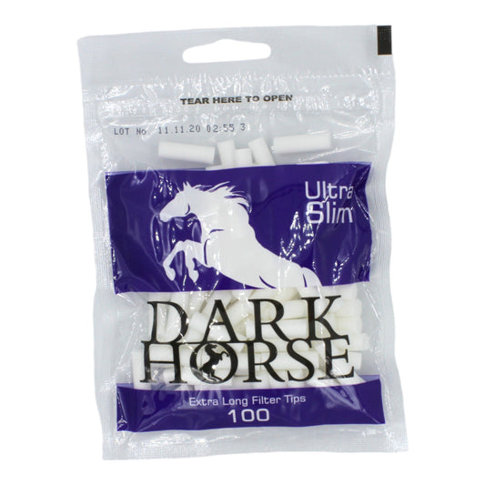 Dark Horse Ultra Slim Extra Long Purple 100 Filter Tip Bag