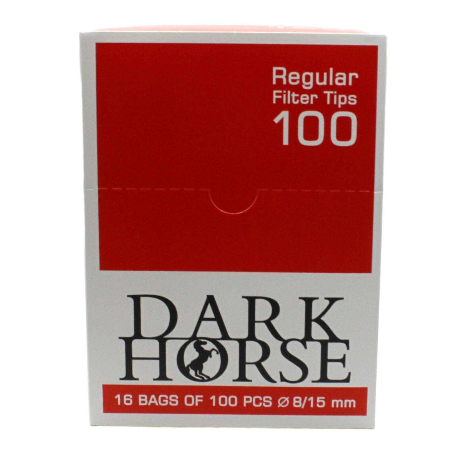 Box of 16 Dark Horse Regular Red 100 Filter Tip Bags (1,600 Tips)