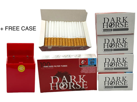 500x Dark Horse Filter Tubes King Size Cork Red + Case