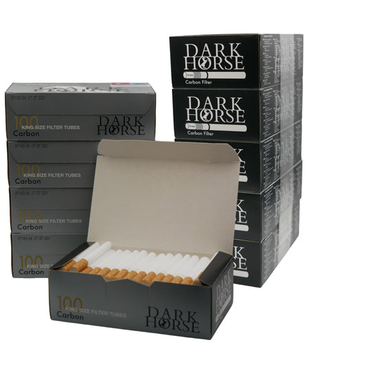 1000x Dark Horse Carbon Filter Tubes King Size Cork for Tobacco