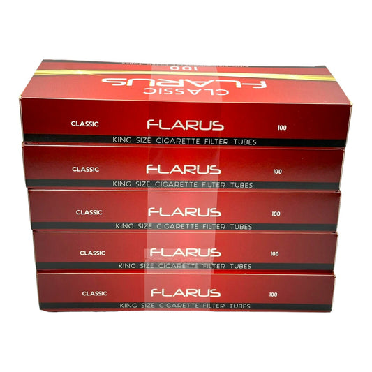 500x Flarus Premium Filter Tubes King Size Cork Red