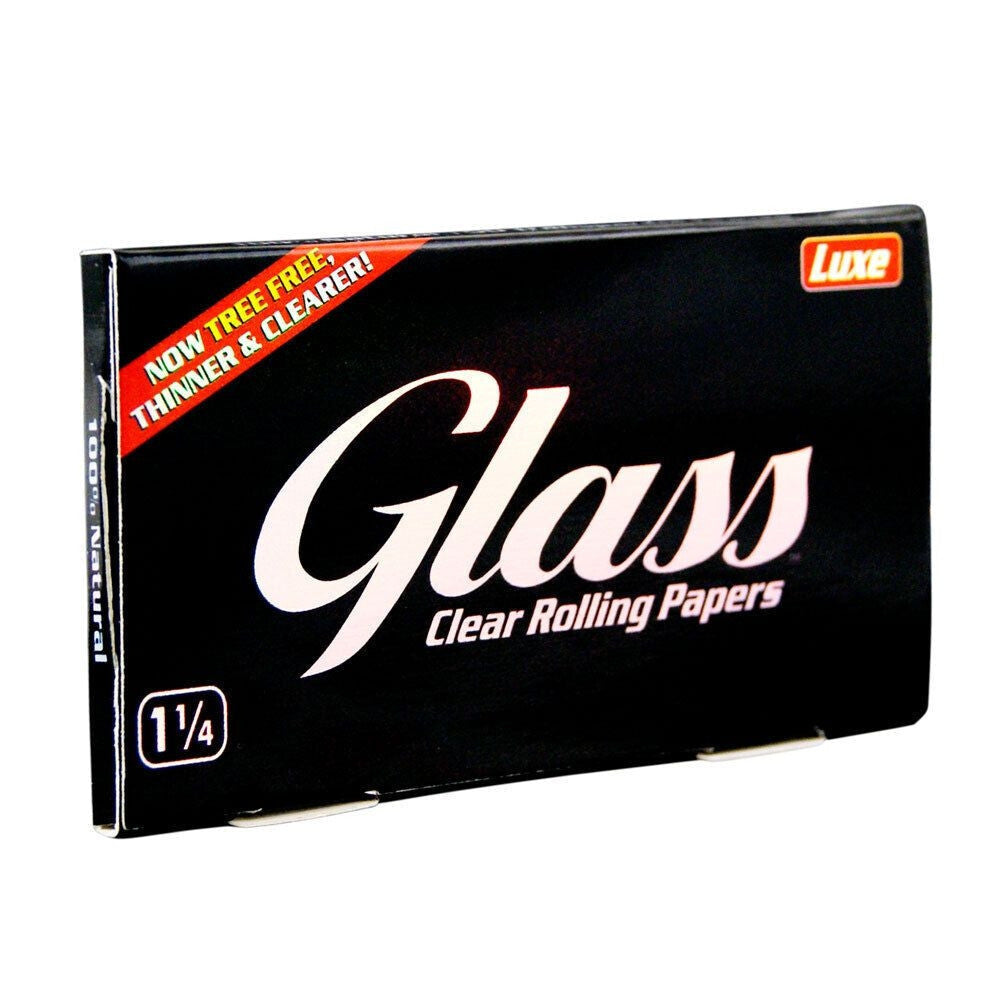 Glass Clear Rolling Papers 1 1/4 Size Slim Natural (50 Leaves)