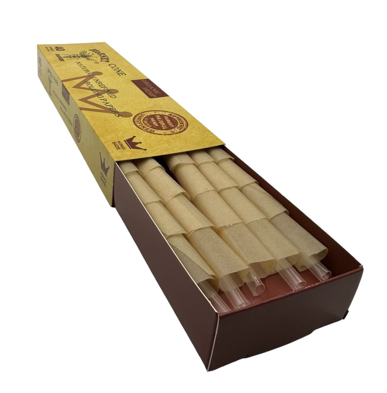 Hornet Natural Unrefined King Size Pre Rolled Paper Cones (40 Pack)