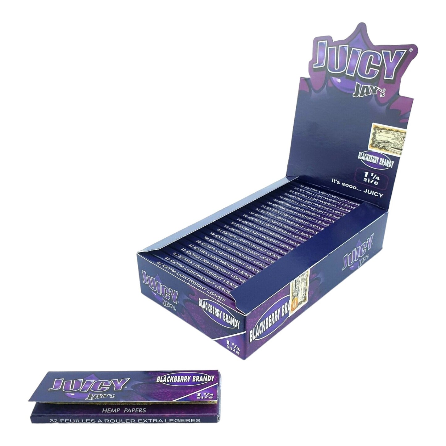 Box of 24 Juicy Jay Blackberry Brandy 1 1/4 Flavoured Rolling Papers