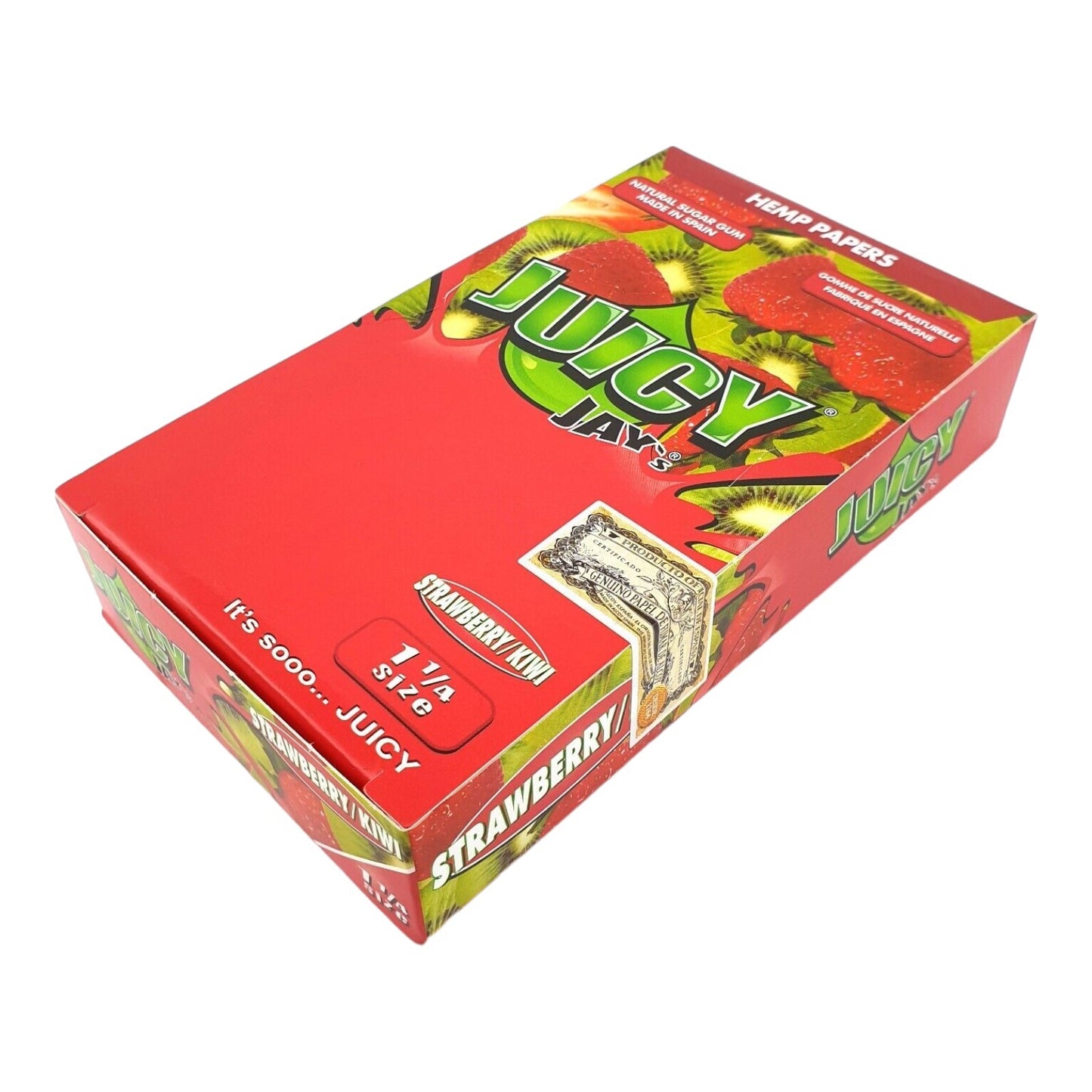 Box of 24 Juicy Jay Strawberry/Kiwi 1 1/4 Flavoured Rolling Papers