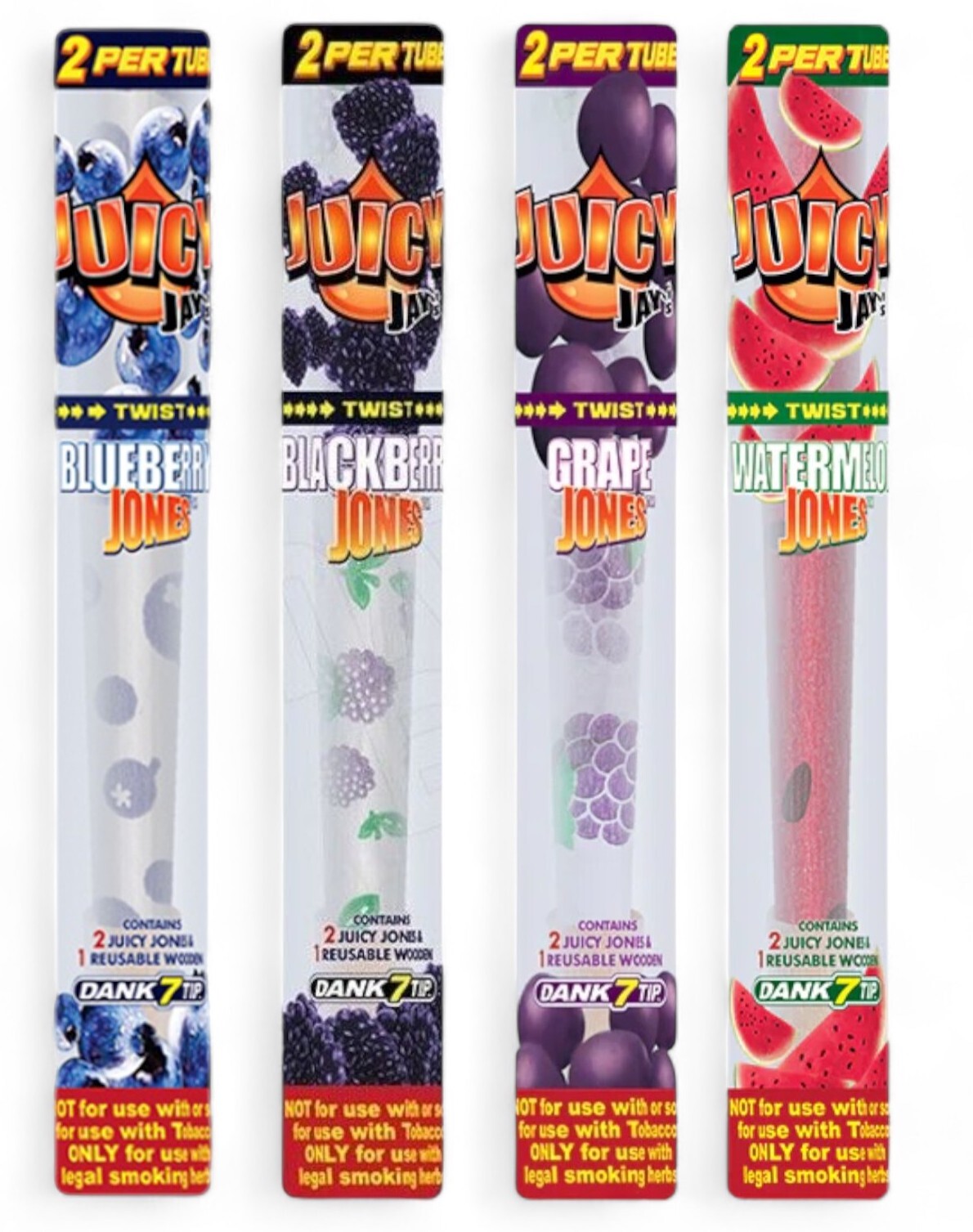 Juicy Jays Assorted 4 Flavours Pre-Rolled Tubes - 8 Cones