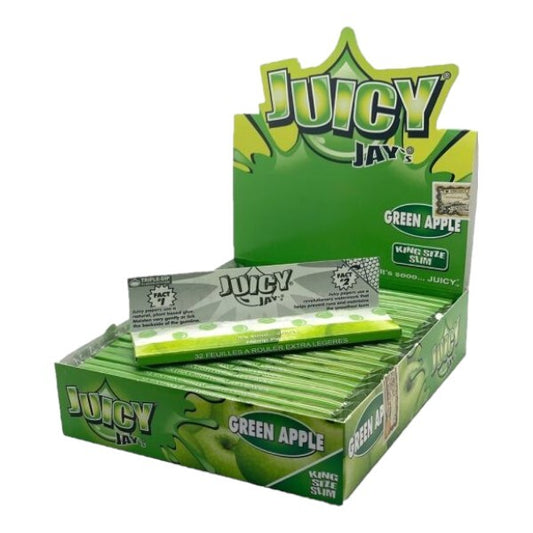 Box of 24 Juicy Jays Green Apple King Size Papers