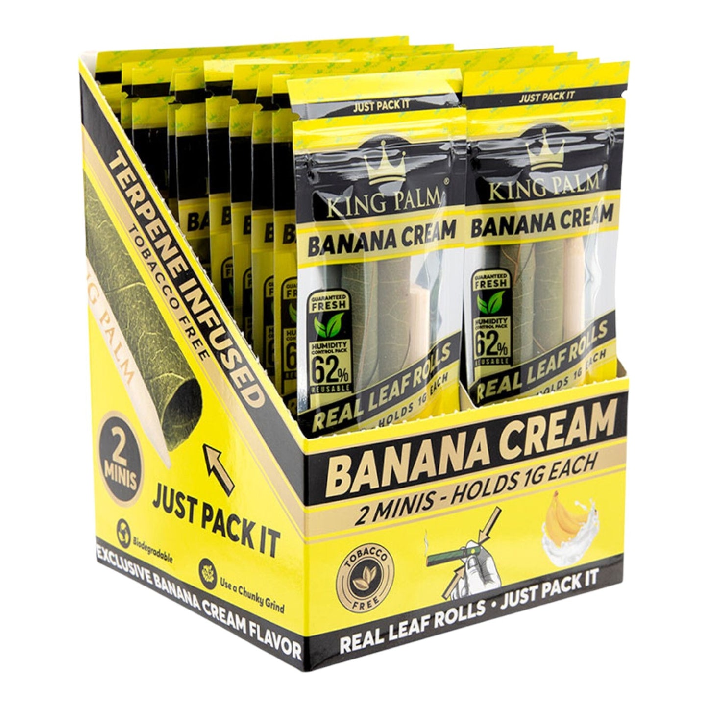 King Palm Banana Cream Rolls - 20 Pack