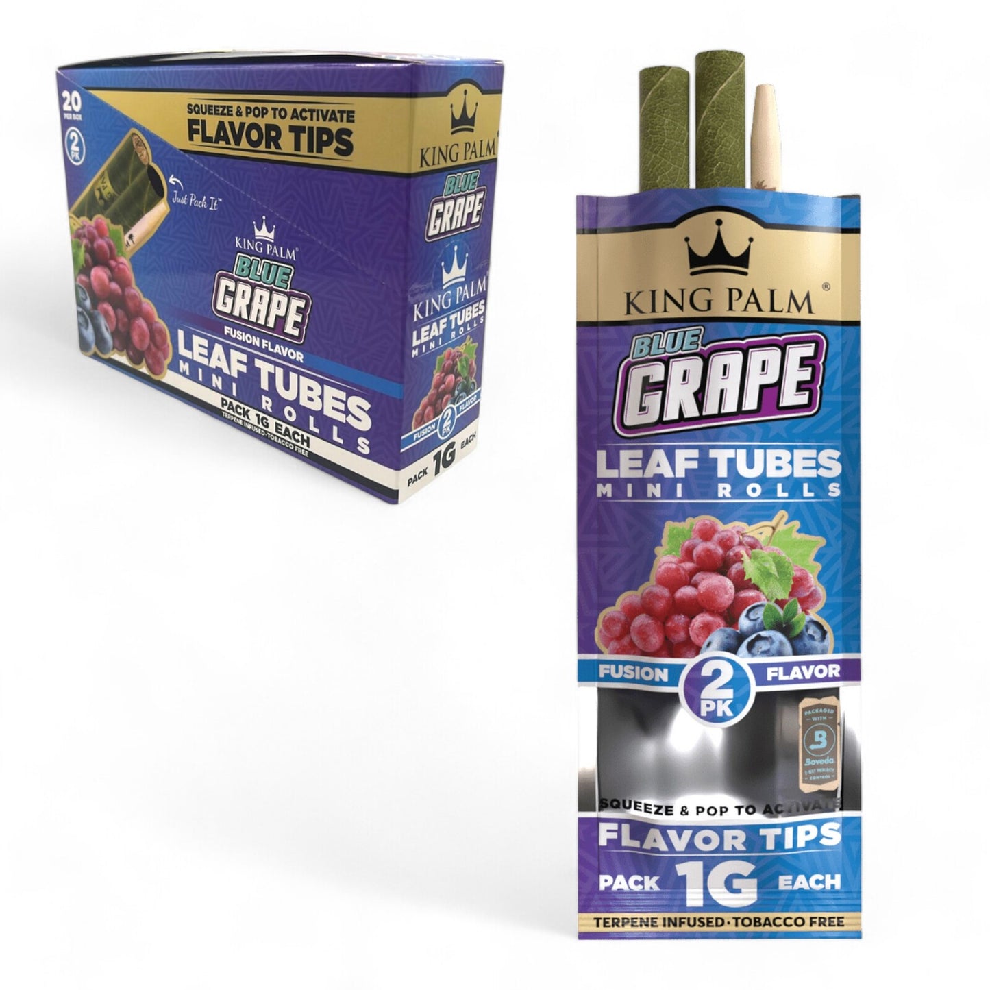 King Palm Peach Blue Grape - 2 Minis Smoking