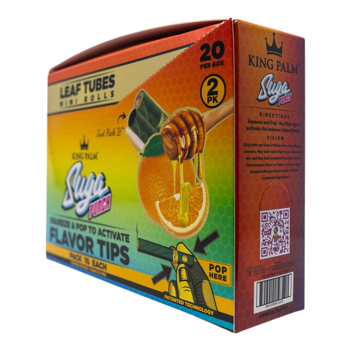 King Palm Peach Suga Punch - Honey Orange Roll Smoking Tobacco Herbs - 2 Minis Per Pack