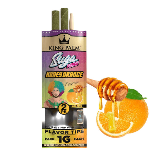 King Palm Peach Suga Punch - Honey Orange Roll Smoking Tobacco Herbs - 2 Minis Per Pack