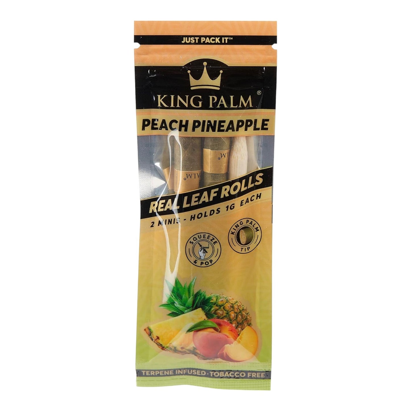 King Palm Peach Pineapple Mini Rolls - 2 Pack