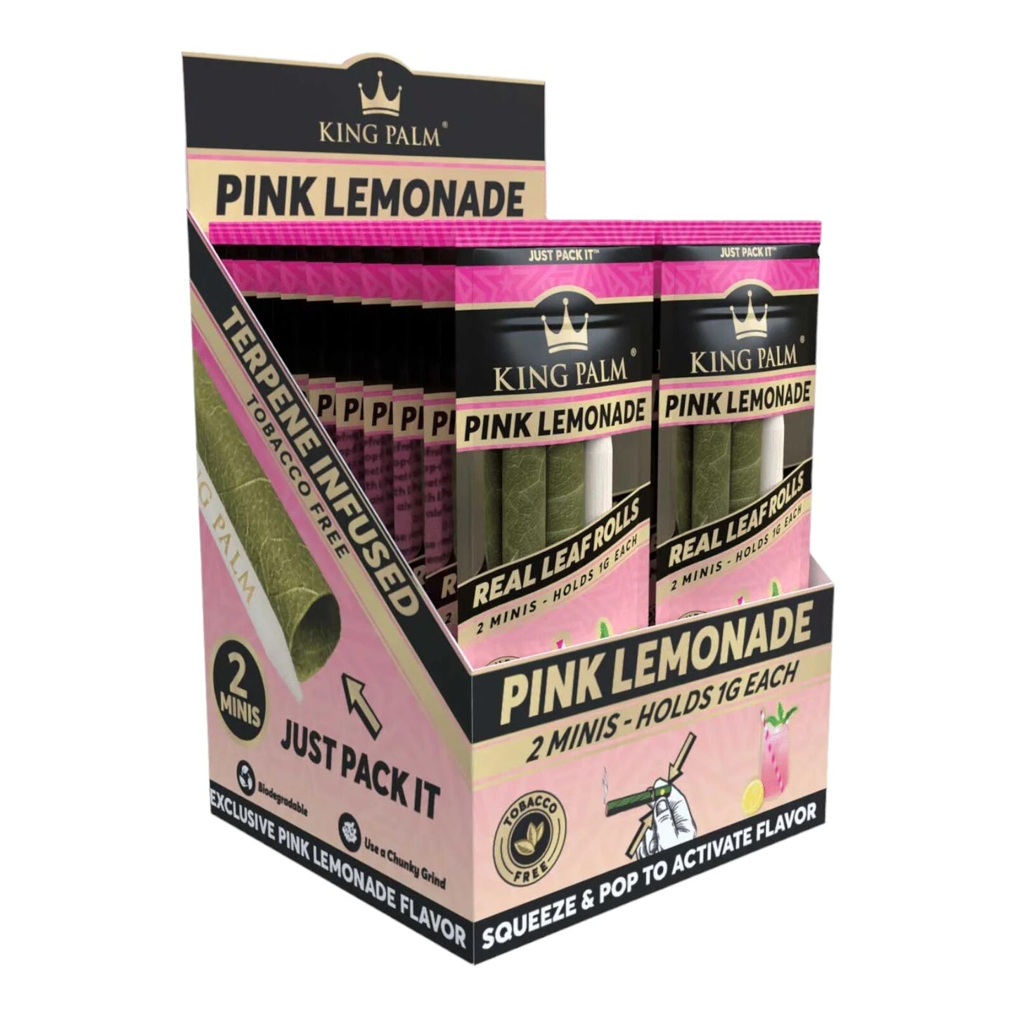 Box of 20 King Palm Pink Lemonade Flavoured Rolls