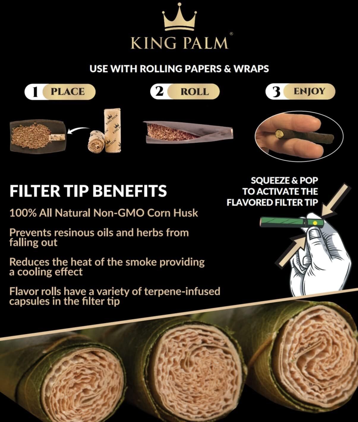 King Palm Magic Mint Flavoured Filter Tips Smoking Tobacco - 2 Tips