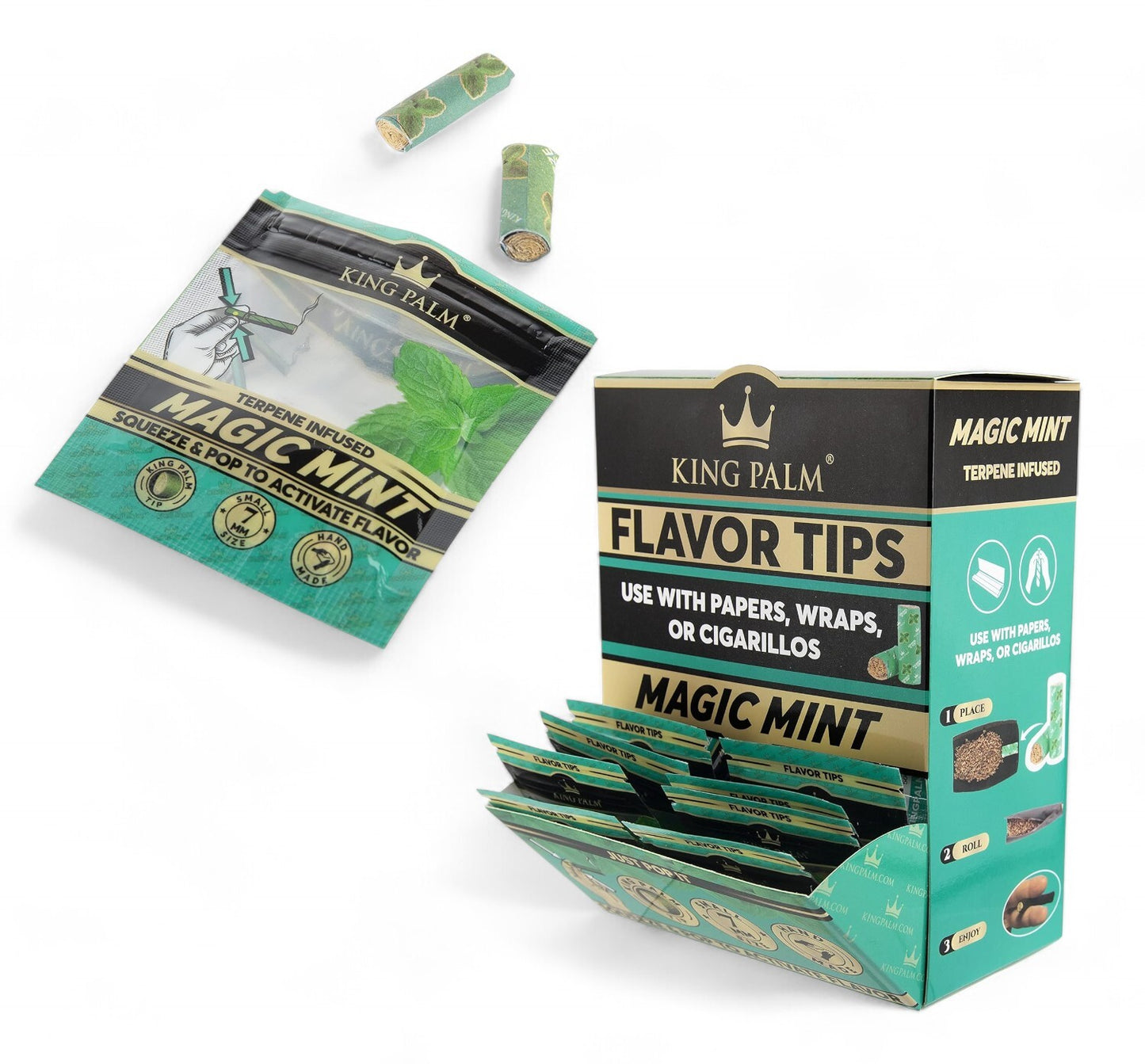 King Palm Magic Mint Flavoured Filter Tips Smoking Tobacco - 2 Tips